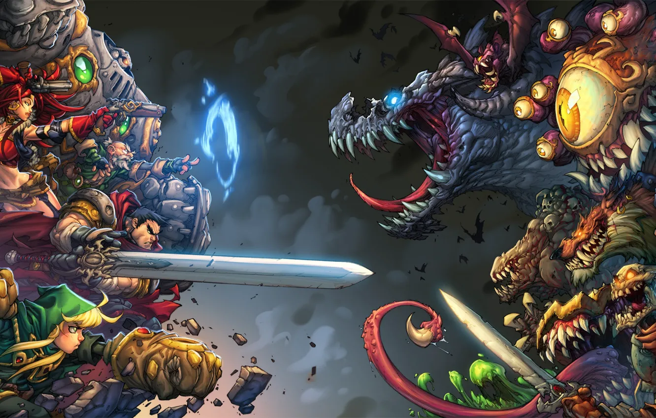 Фото обои art, demons, Battle chasers, warriror