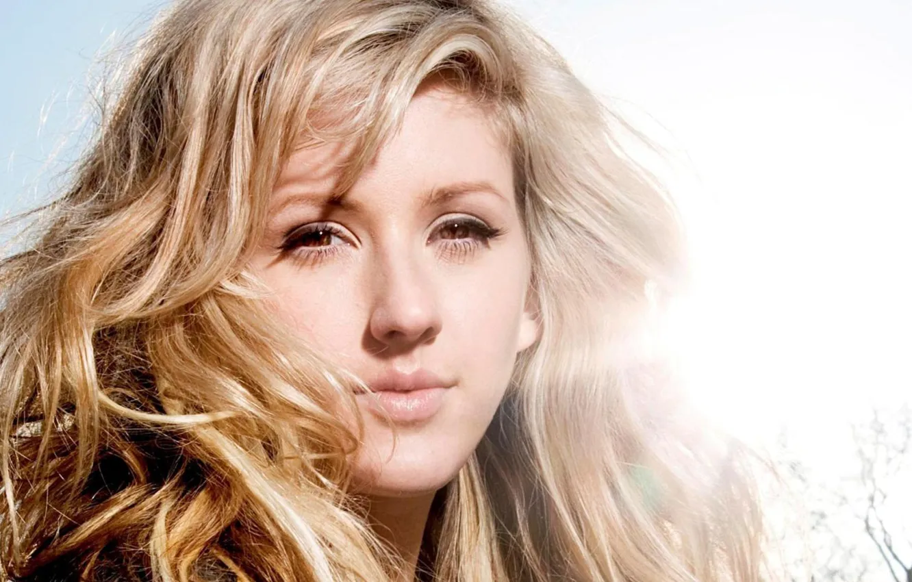 Фото обои взгляд, волосы, певица, знаменитость, Ellie Goulding