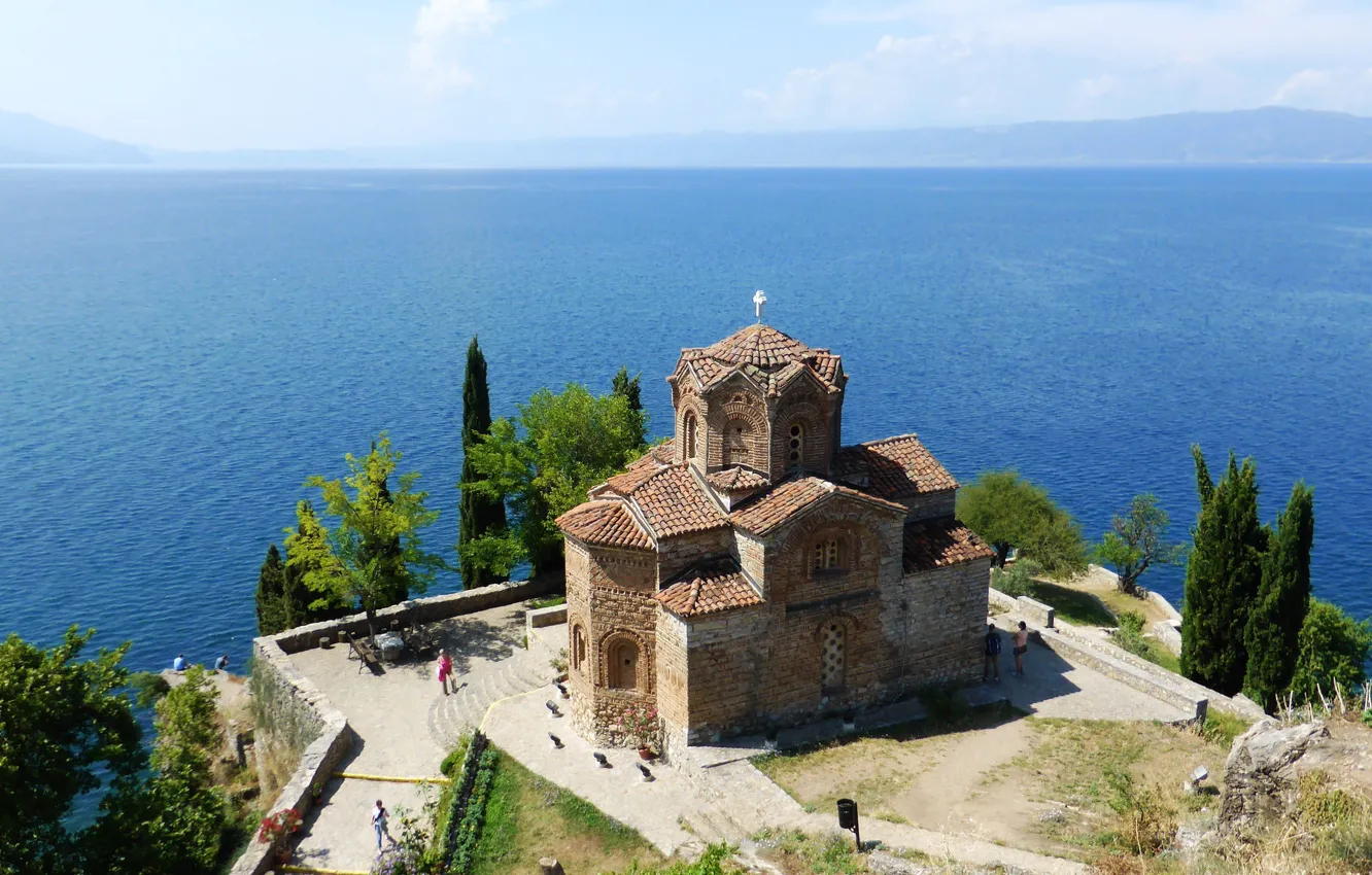 Фото обои море, синева, горизонт, Македония, Охрид