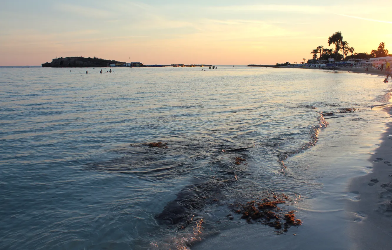 Фото обои море, пляж, закат, остров, вечер, sea, sunset, island