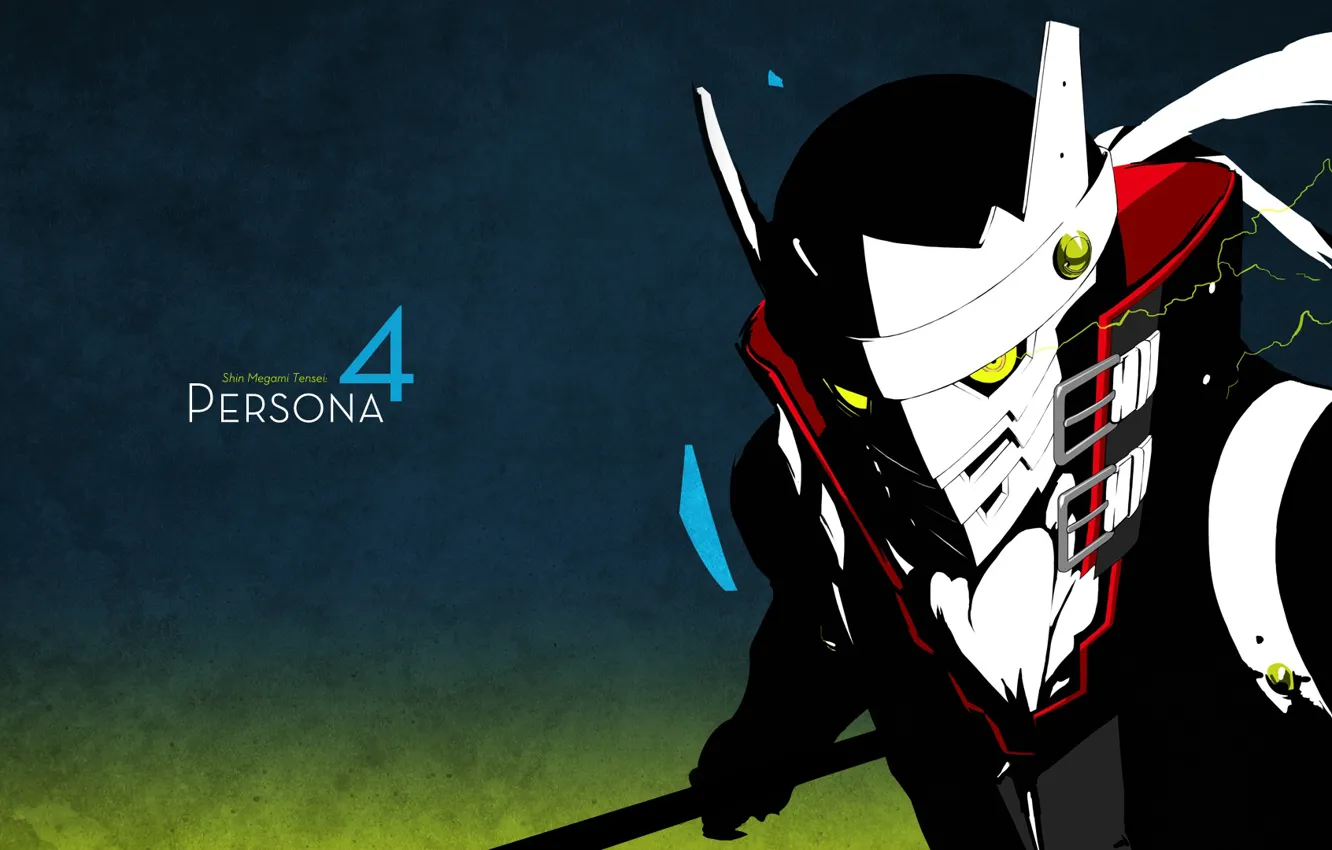 Фото обои игра, аниме, маска, арт, Persona 4, персона