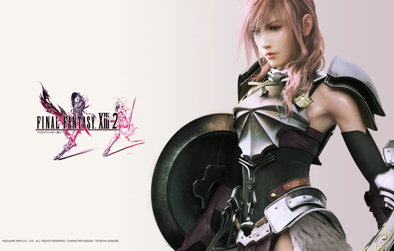 Фото обои оружие, меч, доспехи, lightning, лайтнинг, ffxiii-2, final fantasy xiii-2