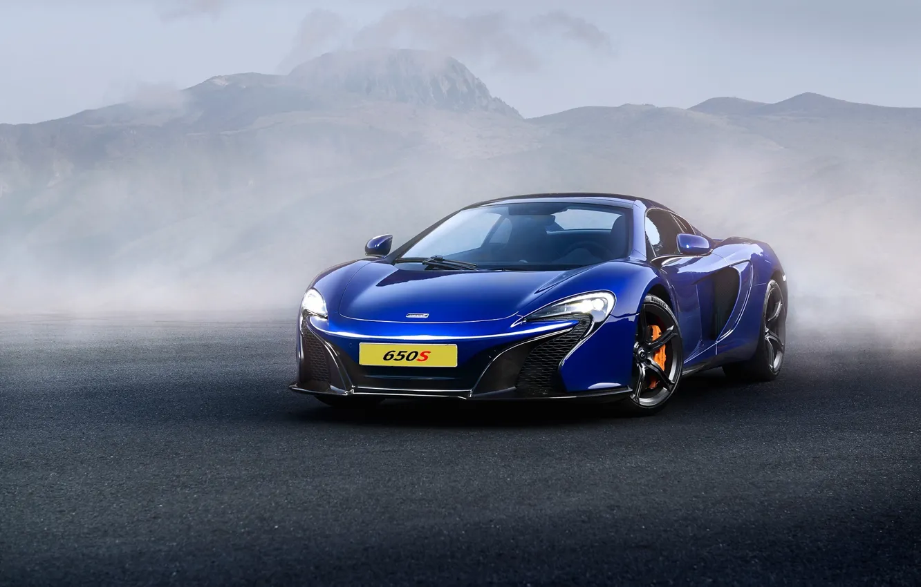 Фото обои McLaren, Front, Supercar, Fog, 650S, Ligth