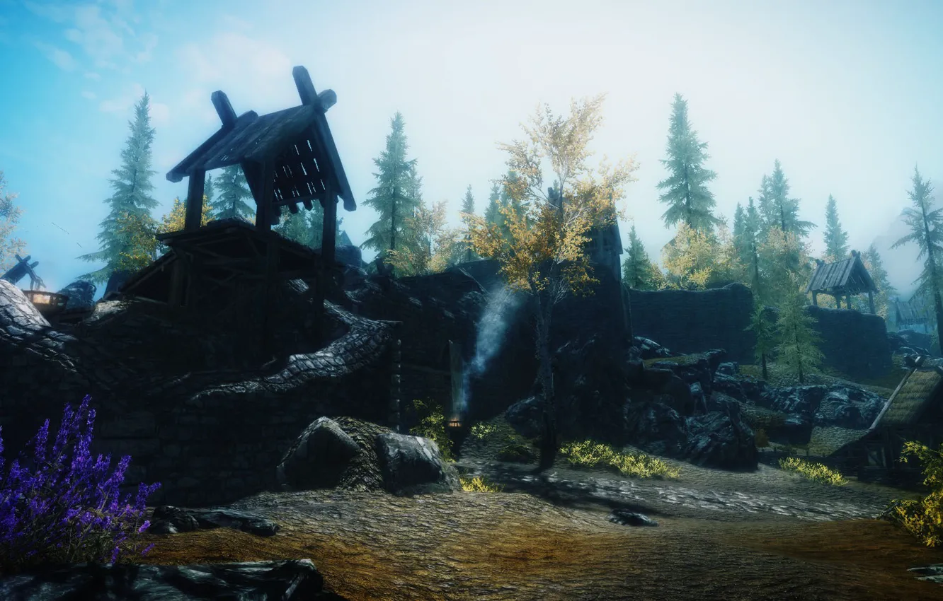 Фото обои пейзаж, Skyrim, Enb