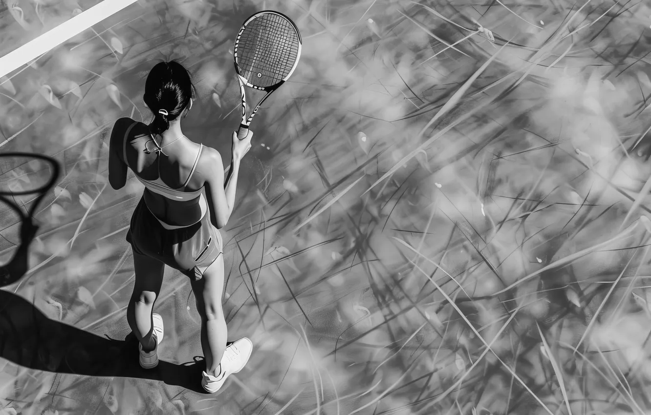 Фото обои white, black, professional, tennis, player, portrait