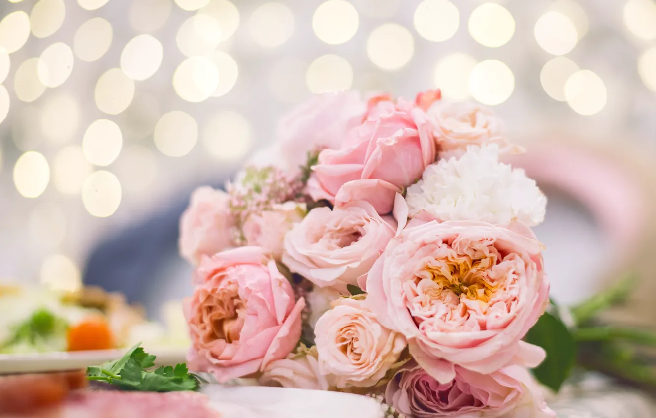 Фото обои цветы, букет, розовые