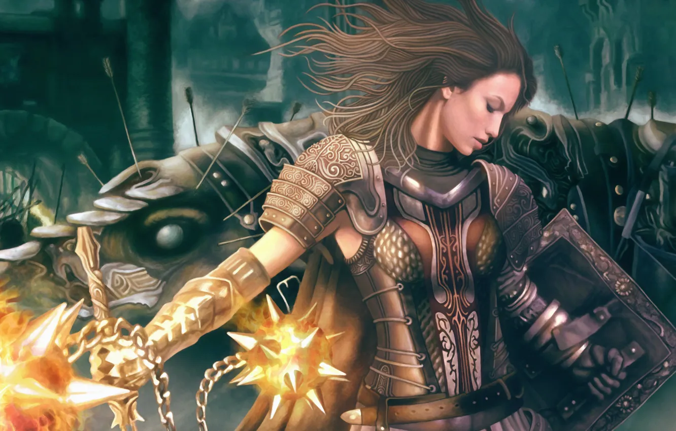 Фото обои девушка, стрелы, art, morgenstern