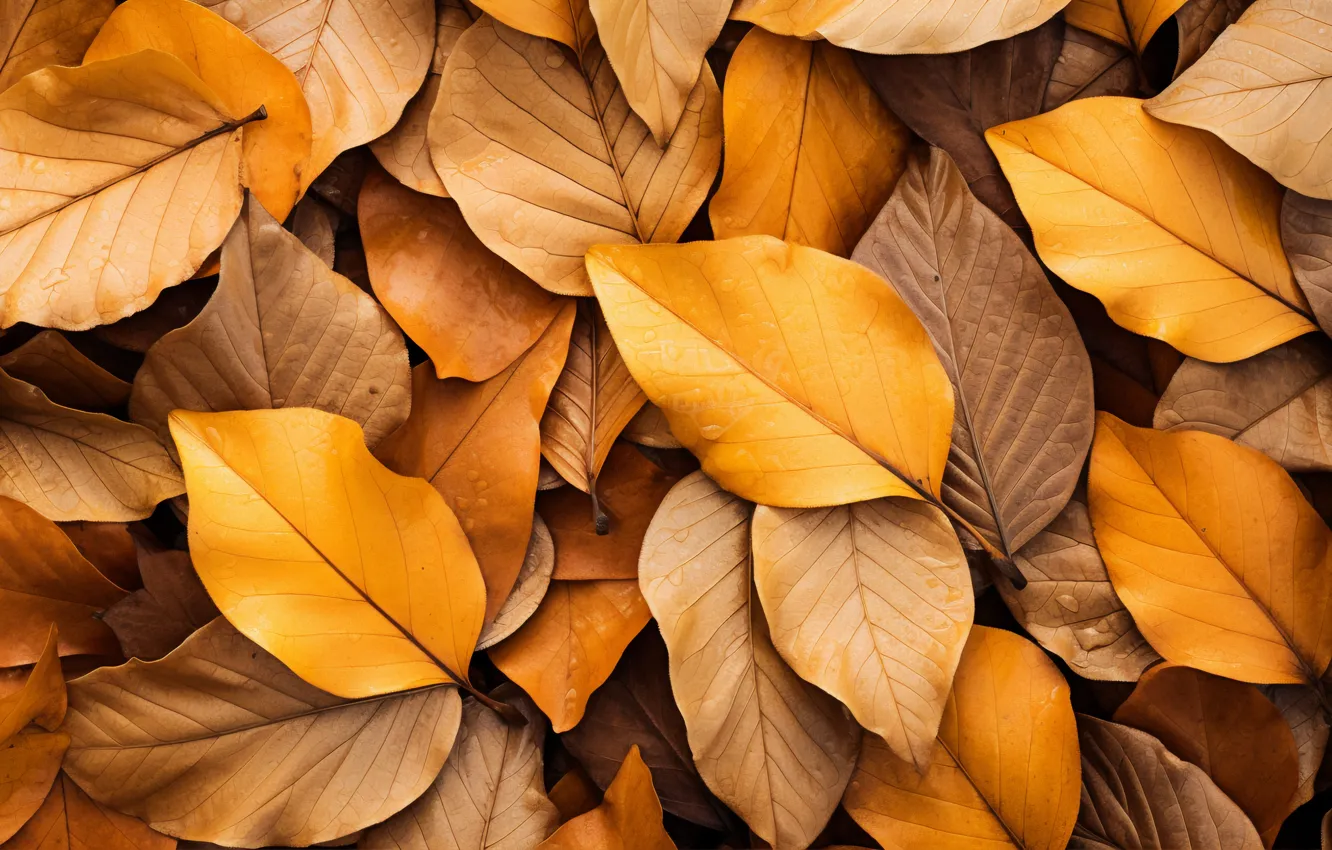 Фото обои осень, листья, фон, close-up, yellow, background, autumn, leaves