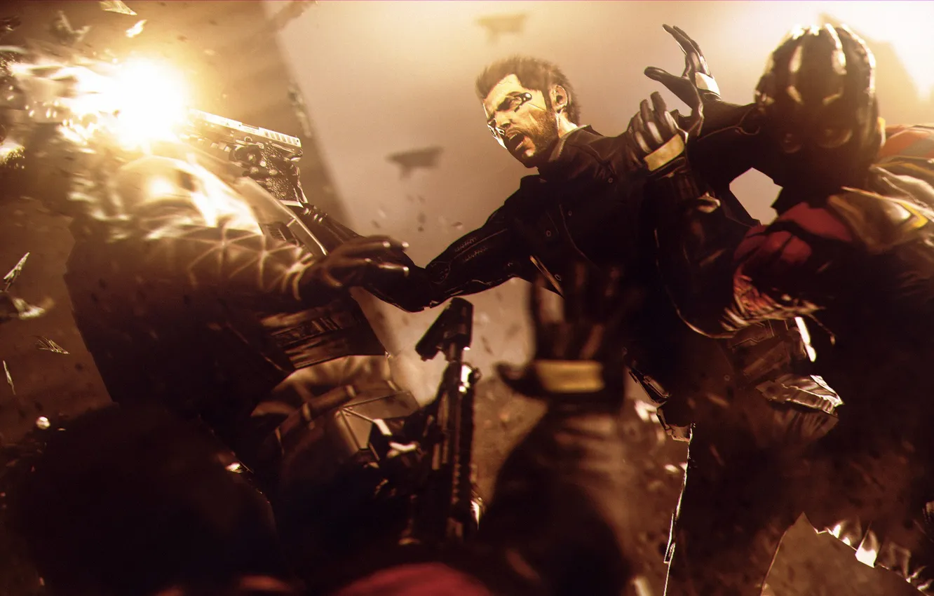 Фото обои Deus Ex: Human Revolution, square enix, deus ex, cyborg, adam jensen