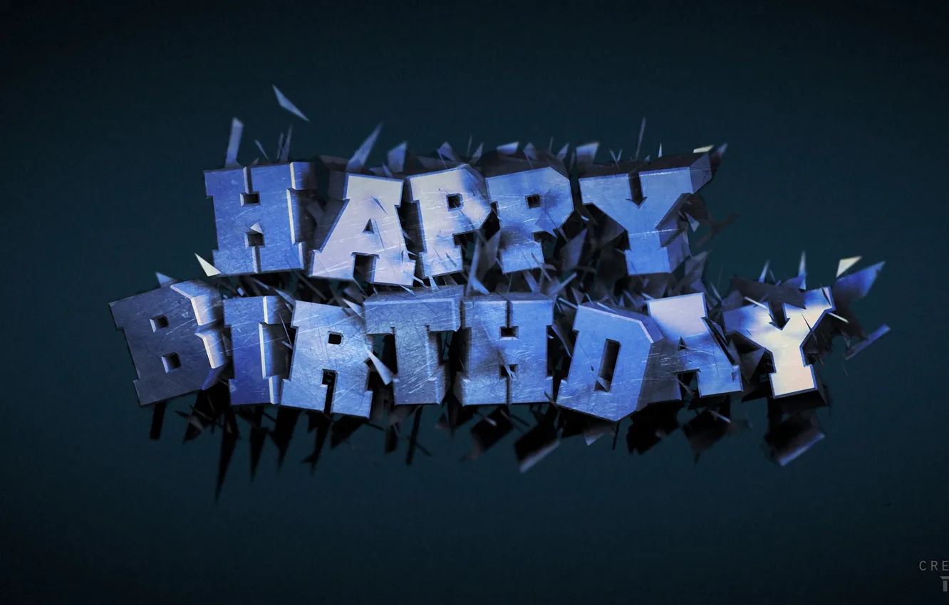 Фото обои текст, день рождения, cinema 4d, render, рендер, открытка, B-day, birth day
