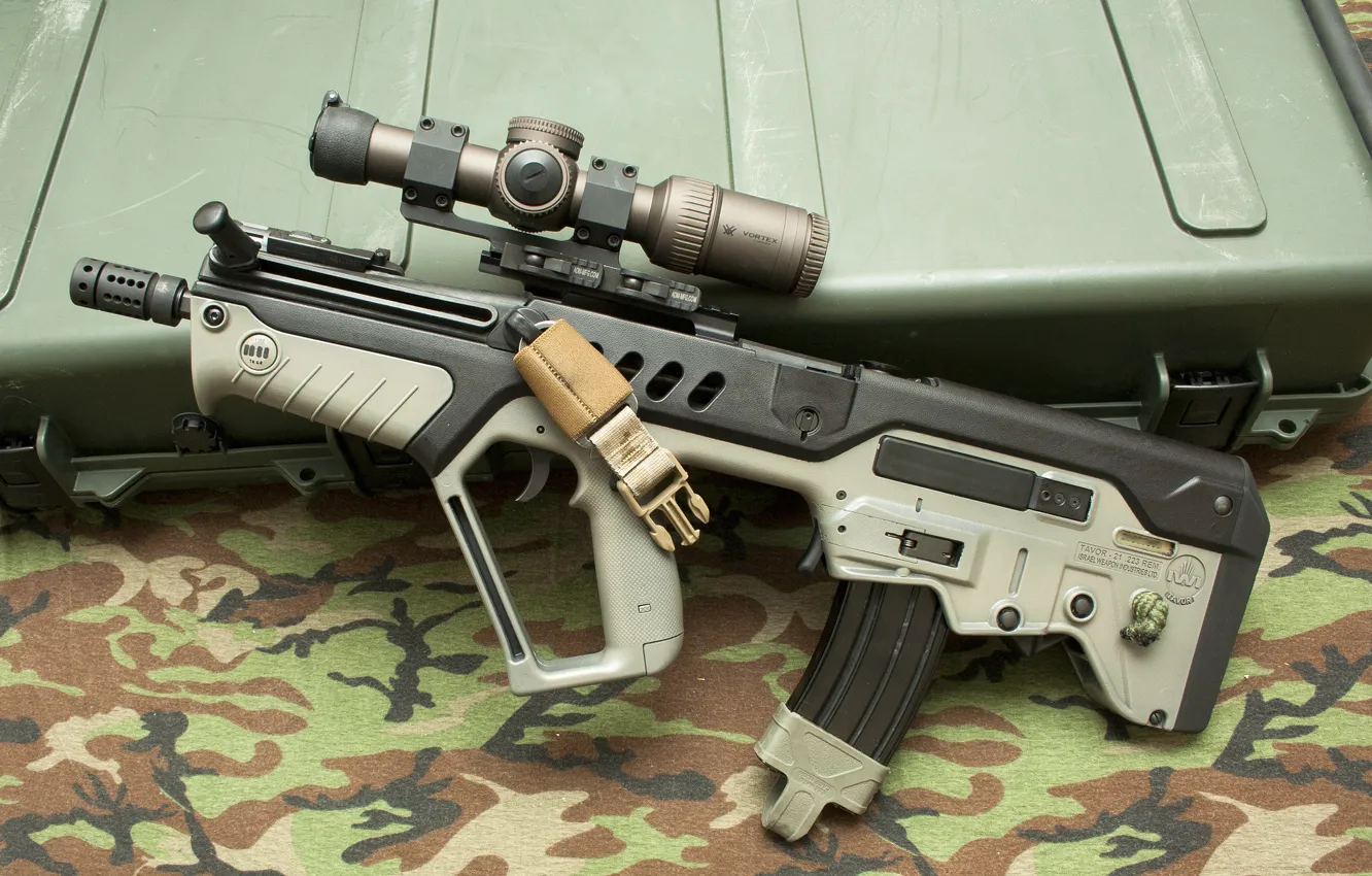 Фото обои оружие, автомат, ящик, прицел, винтовка, штурмовая, «Тавор», CTAR-21