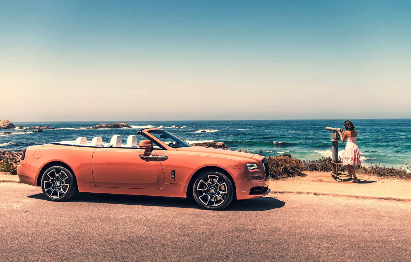 Фото обои Girl, Orange, Luxury, Rolls-Royce Wraith
