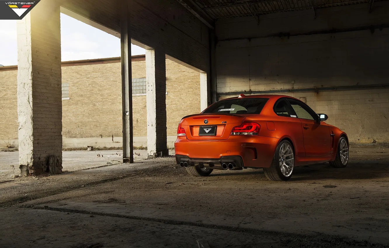 Фото обои тюнинг, BMW, тачка, Vorsteiner, orange, задок, 1 series, E82