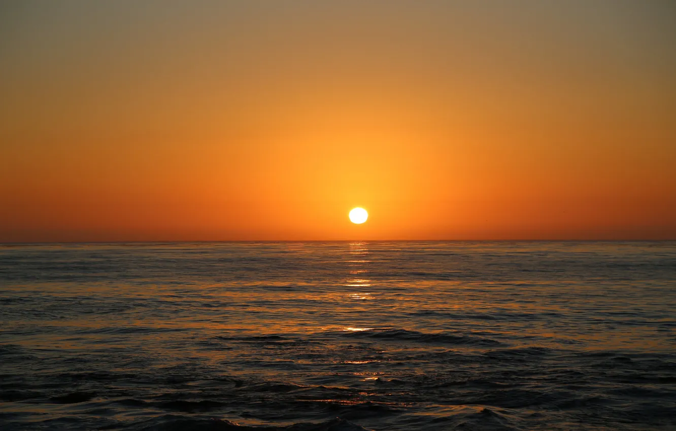 Фото обои море, солнце, закат