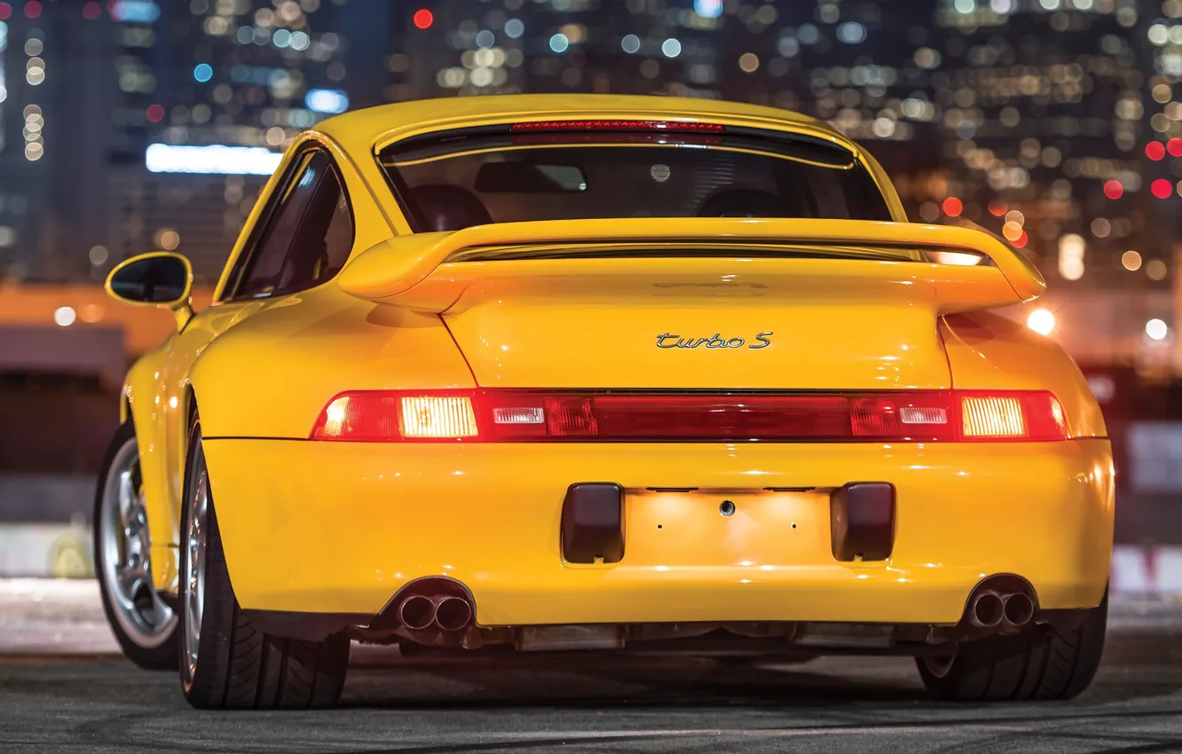 Фото обои 911, Porsche, yellow, Porsche 911 Turbo S