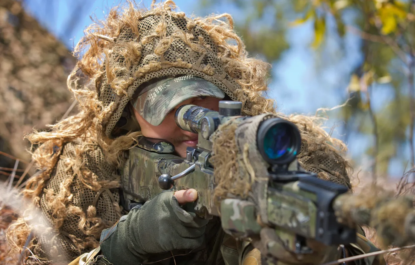 Фото обои оружие, снайпер, Australian Army, соддат
