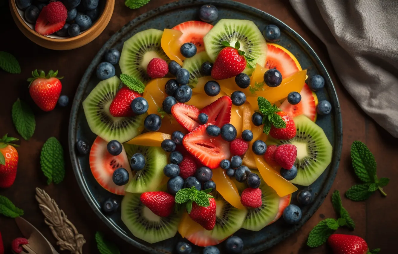 Фото обои ягоды, еда, фрукты, много, разные, вкусно, сочные, ассорти