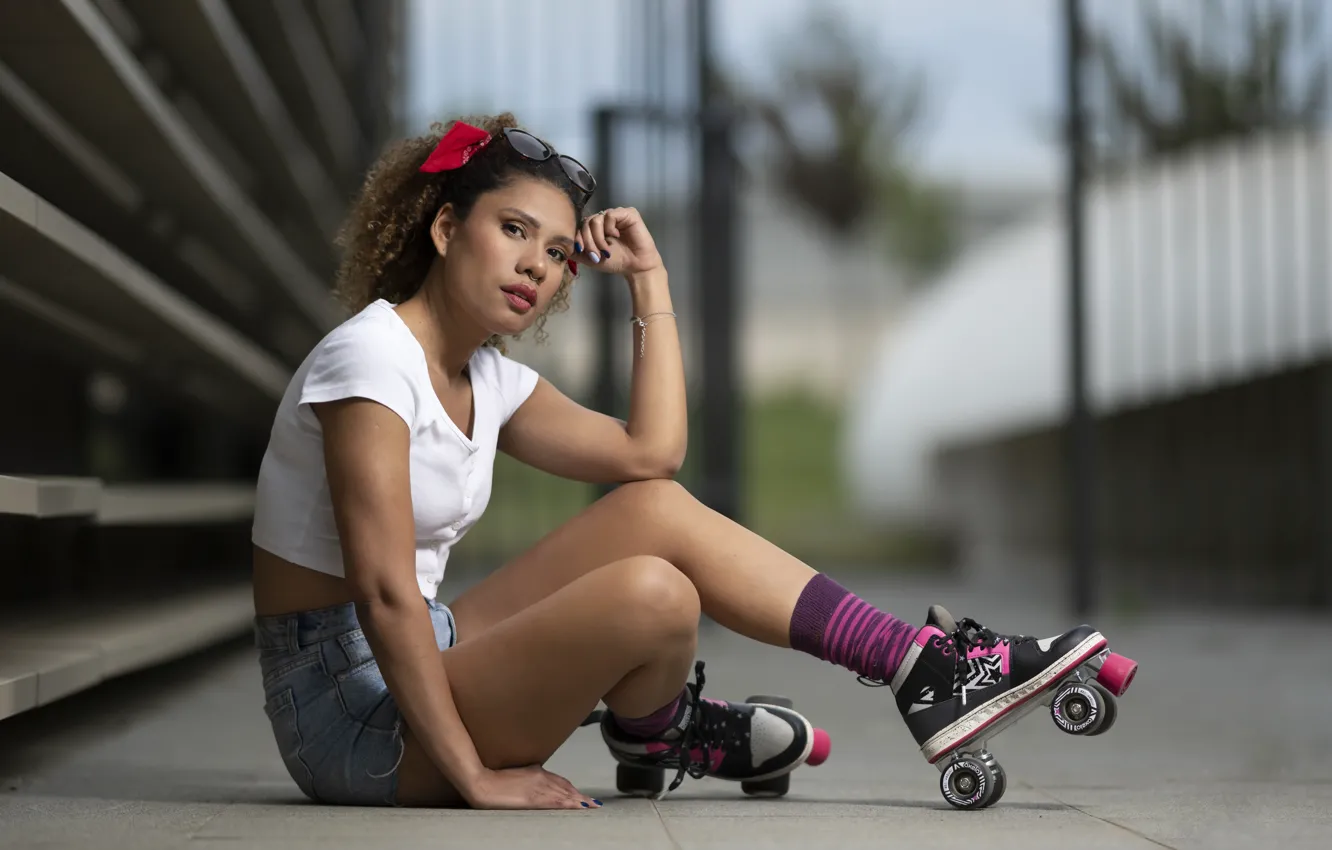 Фото обои девушка, ролики, Oriana