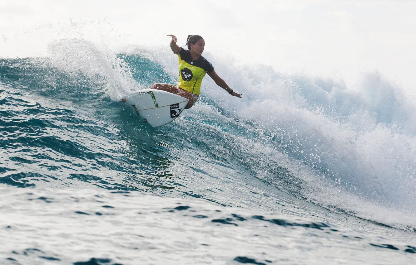 Фото обои волна, серфинг, surfing, серфингистка