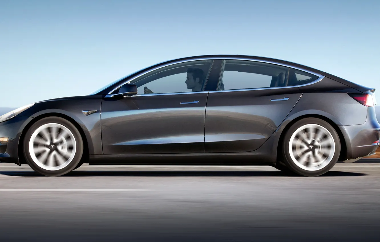 Фото обои Tesla, электромобиль, model 3