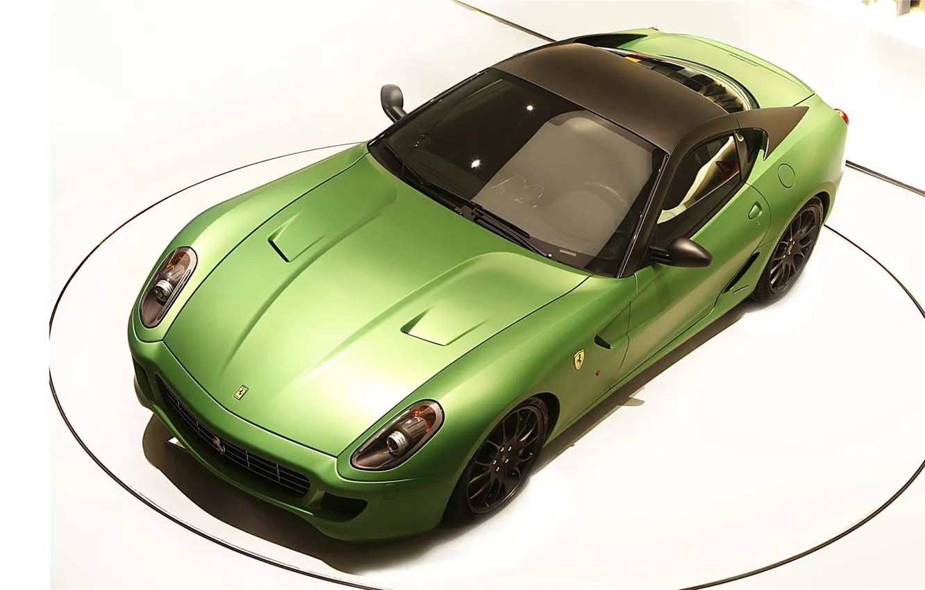 Фото обои green, белый фон, ferrari, 599, зелёная, italianao