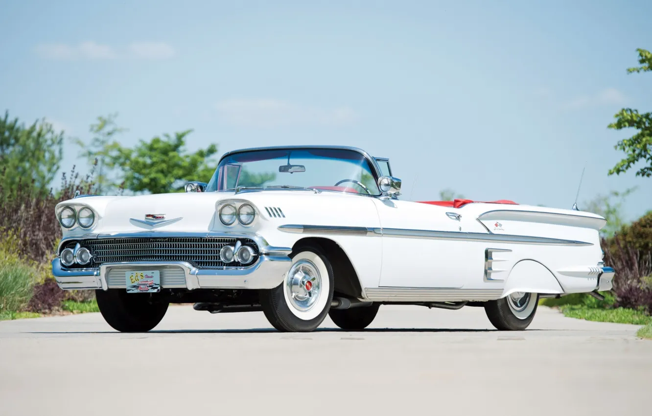 Фото обои Chevrolet, Шевроле, Bel Air, передок, Impala, Convertible, 1958