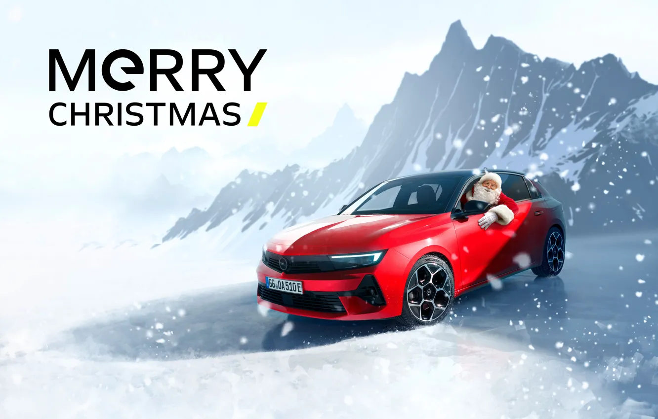 Фото обои Новый Год, Опель, Opel, Санта Клаус, New Year, Merry Christmas, Santa Claus, Electric