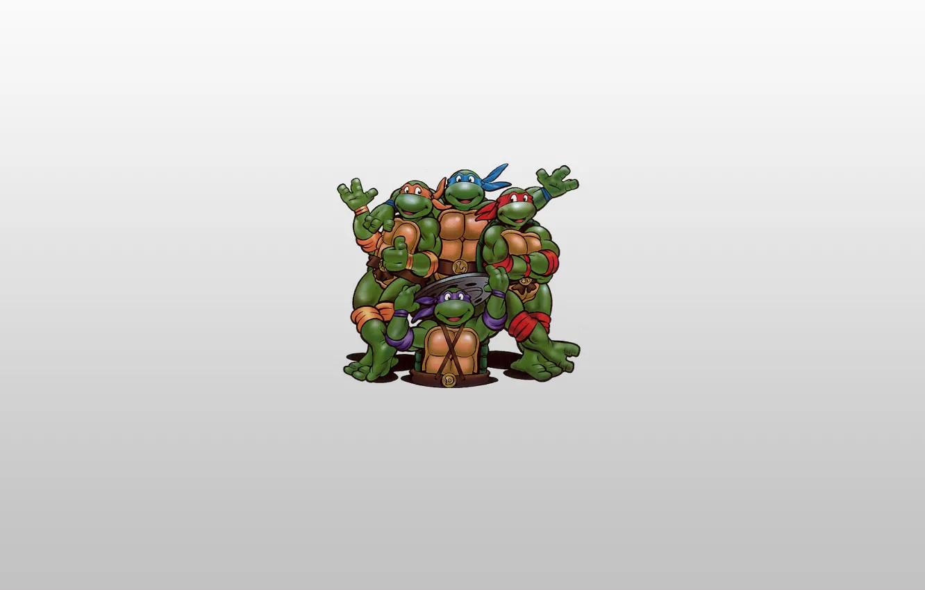 Фото обои Черепашки-ниндзя, Raphael, Leonardo, Donatello, Teenage Mutant Ninja Turtles, Michelangelo, мутанты ниндзя черепашки