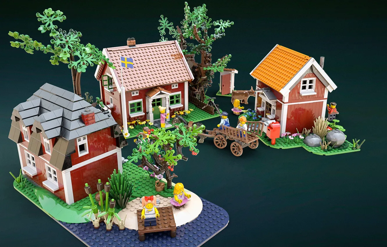 Фото обои игра, lego, Children, Noisy Village