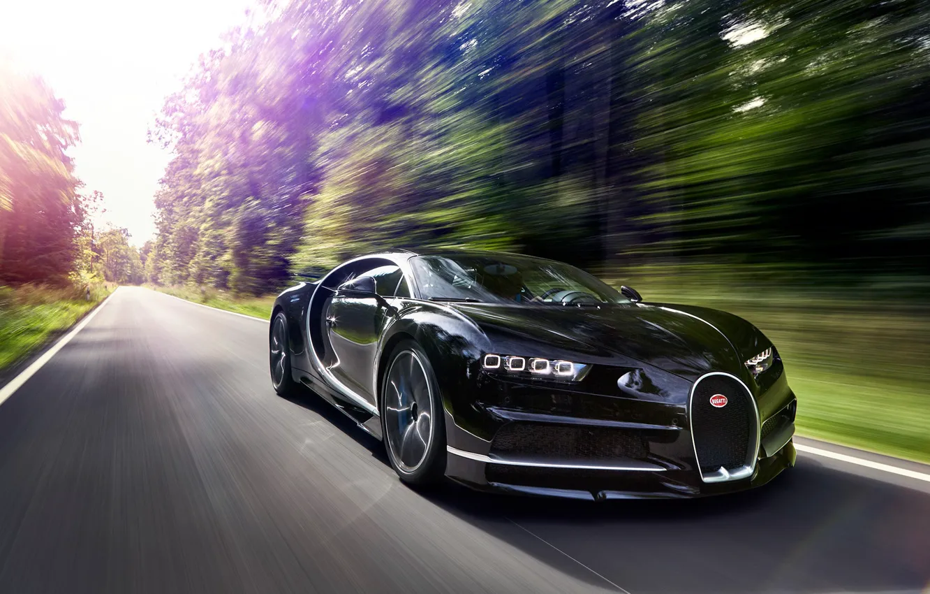 Фото обои car, Bugatti, logo, supercar, speed, asphalt, Chiron, Bugatti Chiron