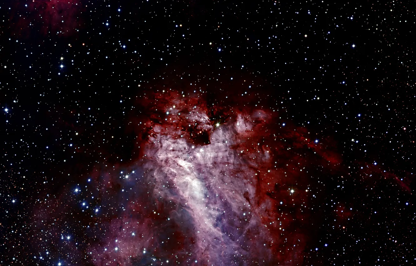 Фото обои Chili, La Silla, Messier 17, Constellation of Sagittarius, The Omega Nebula, Star Forming Region, H …