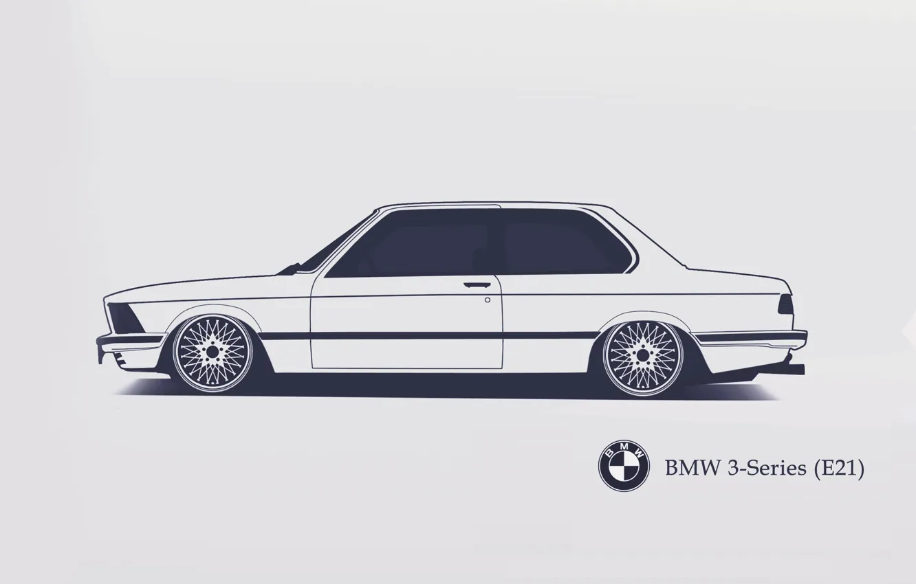 Фото обои BMW, E21, Minimalistic, SrCky Design, 3-Series