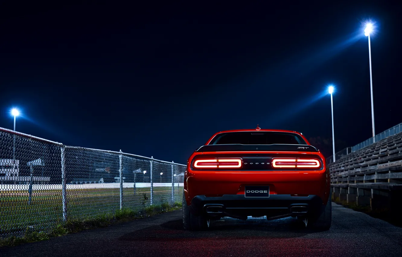 Фото обои Dodge, Challenger, rear view, Dodge Challenger SRT Demon