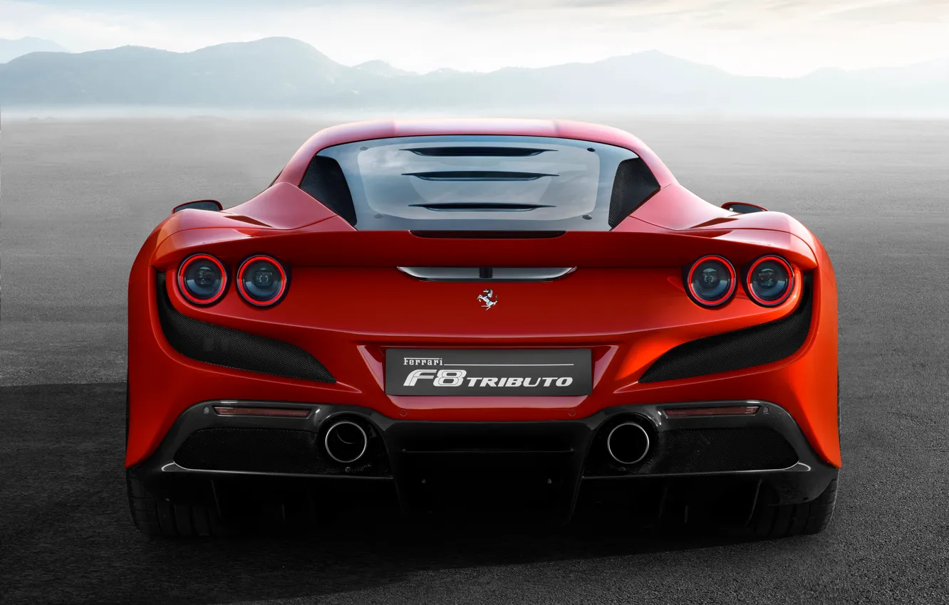 Фото обои Ferrari, суперкар, вид сзади, 2019, Tributo, Ferrari F8