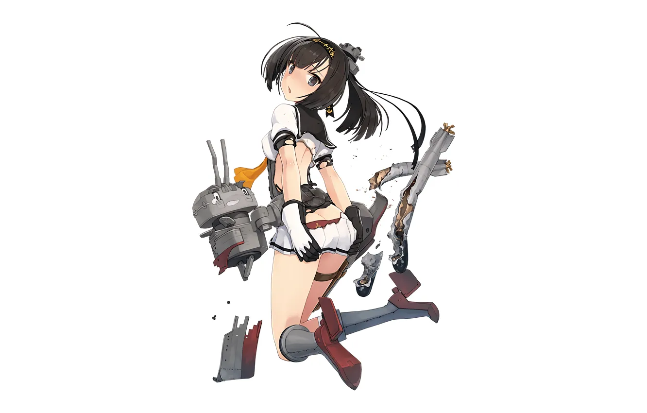 Фото обои girl, sexy, long hair, dress, boobs, anime, beautiful, pretty