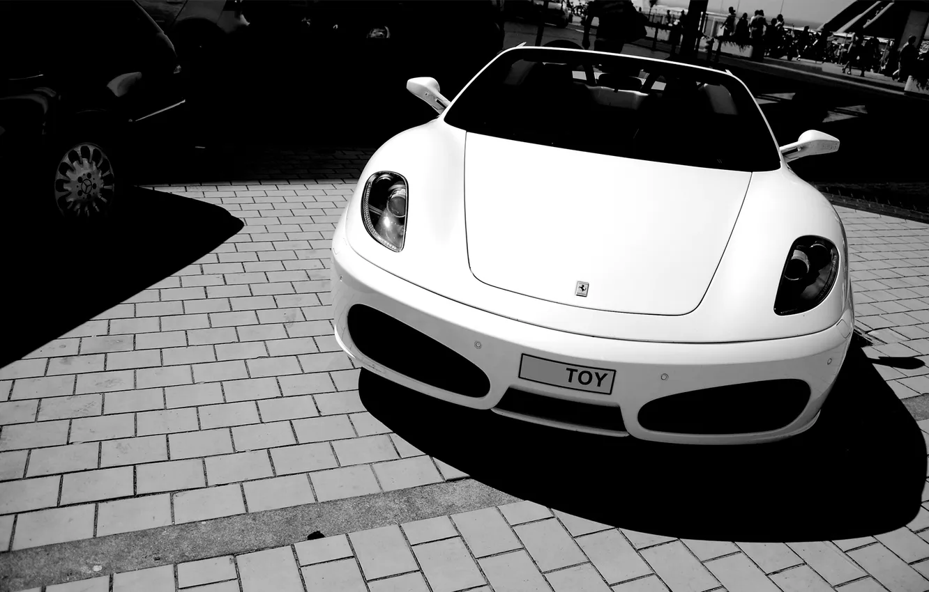 Фото обои белый, F430, Ferrari, white, феррари
