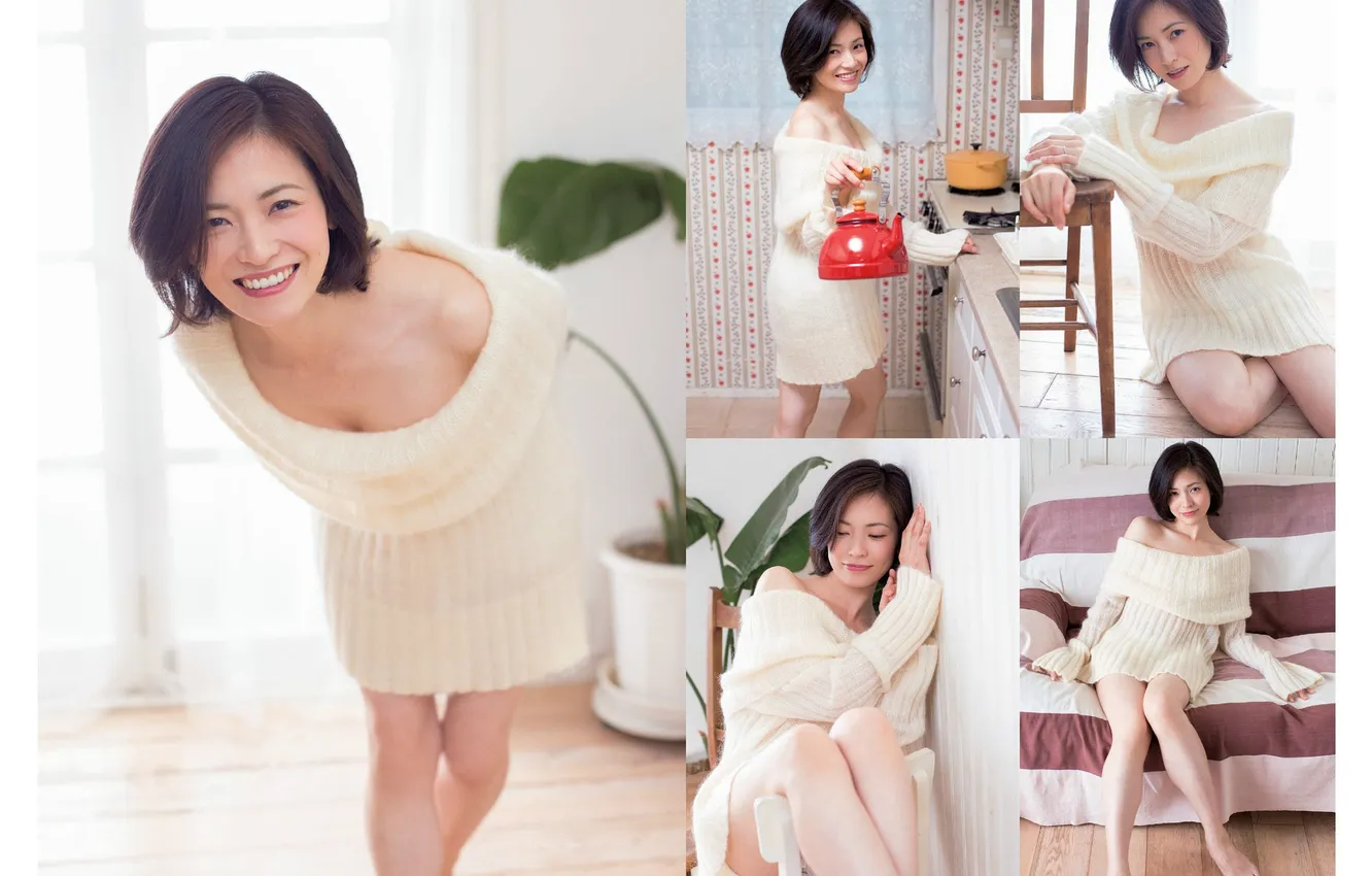 Фото обои Beautiful, Asian, Model, Smile, Woman, Sofa, Cute, Pretty