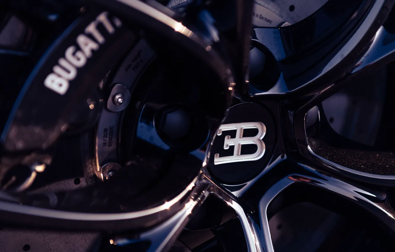 Фото обои Bugatti, logo, wheel, Chiron, Bugatti Chiron