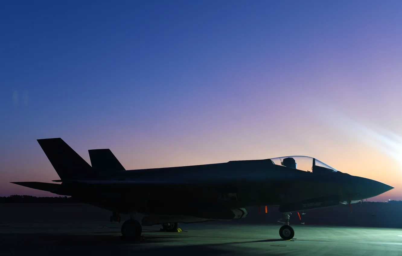 Фото обои ВВС США, истребитель-бомбардировщик, Lockheed Martin, F-35A, Lightning-II