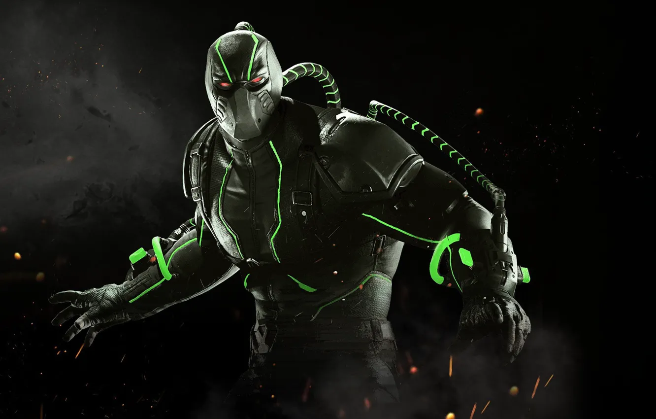 Фото обои game, assassin, evil, mask, suit, Bane, strong, Injustice 2