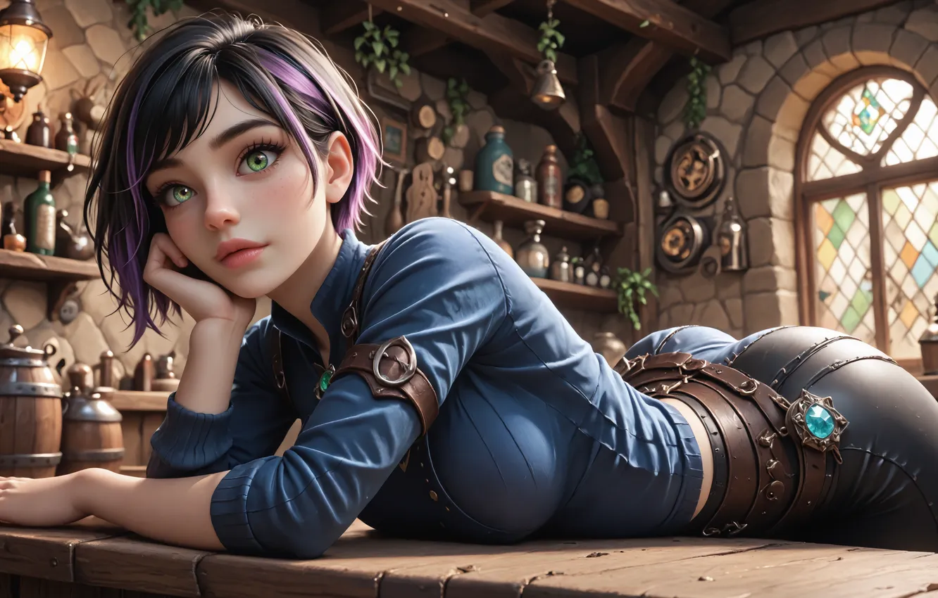 Фото обои глаза, взгляд, волосы, интерьер, арт, губы