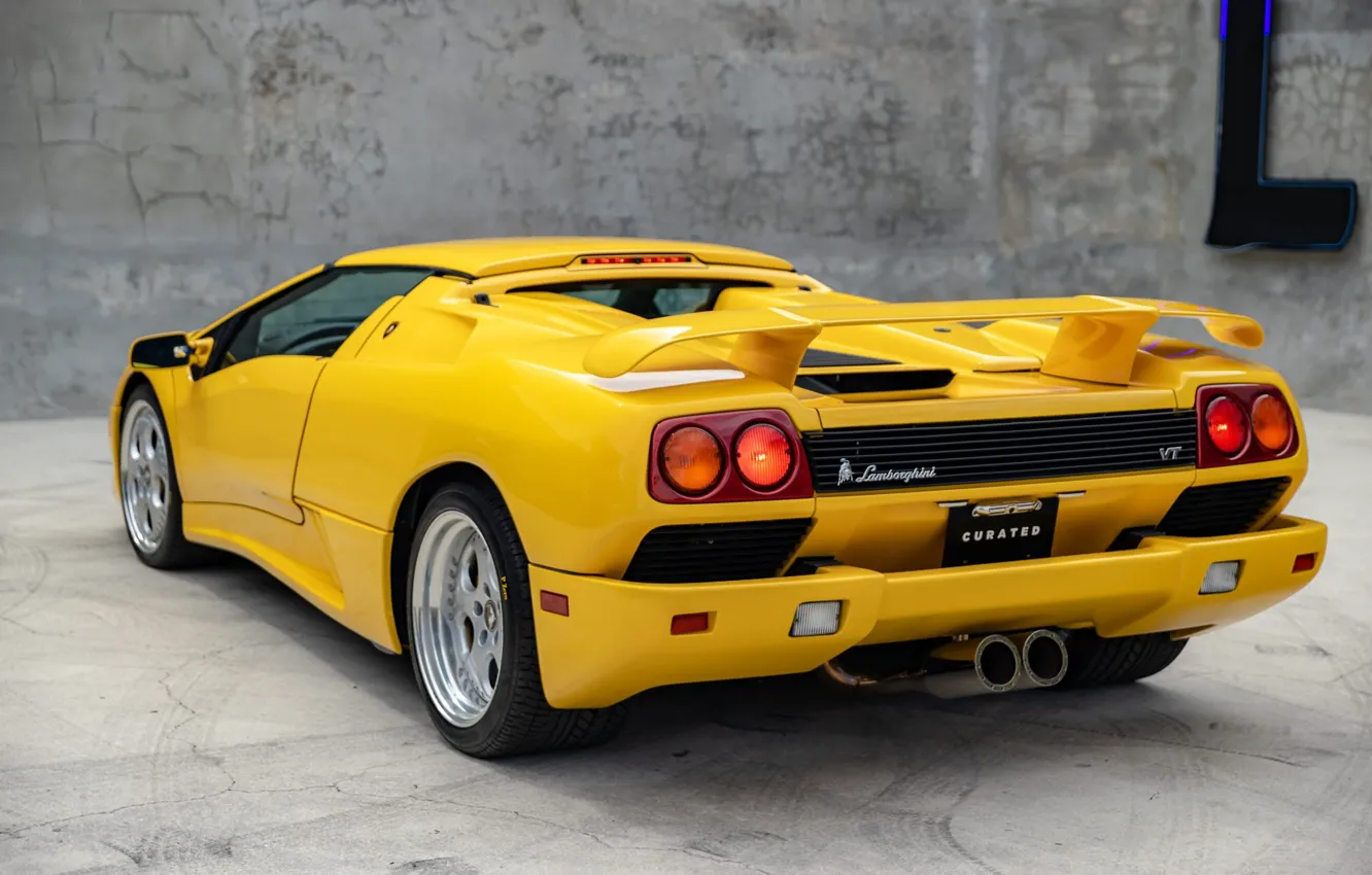 Фото обои Lamborghini, ламбо, вид сзади, Diablo, Lamborghini Diablo VT Roadster