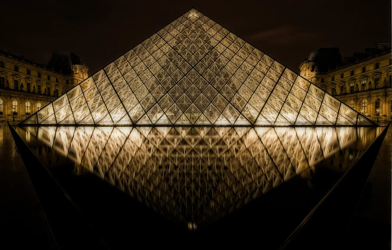 Фото обои Париж, Лувр, Paris, The Louvre