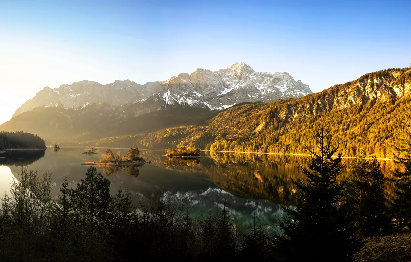 Фото обои природа, Bavaria, Eibsee, Landkreis Garmisch-Partenkirchen