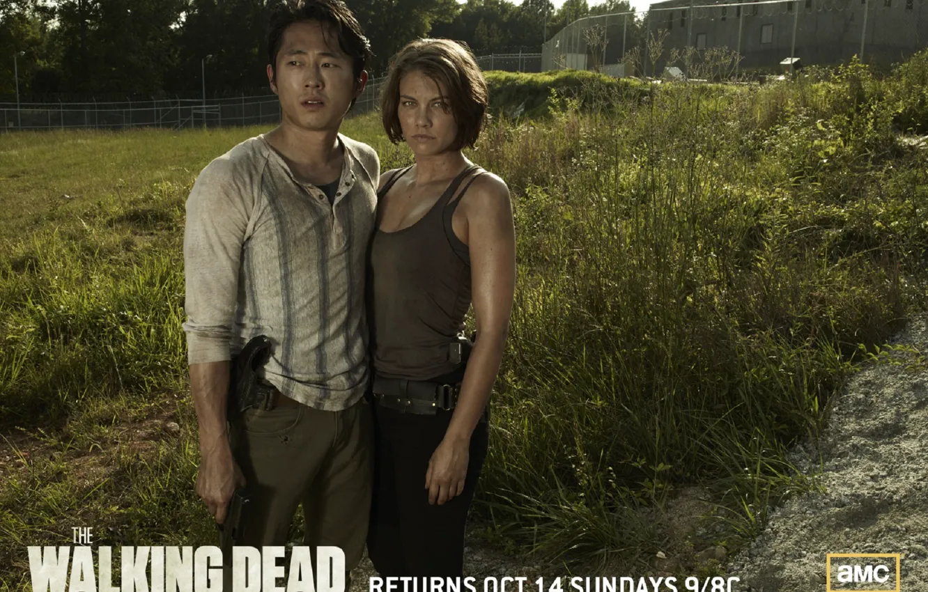Фото обои ходячие мертвецы, the walking dead, steven yeun, стивен юн, сара уэйн кэллис, sarah wayne callies