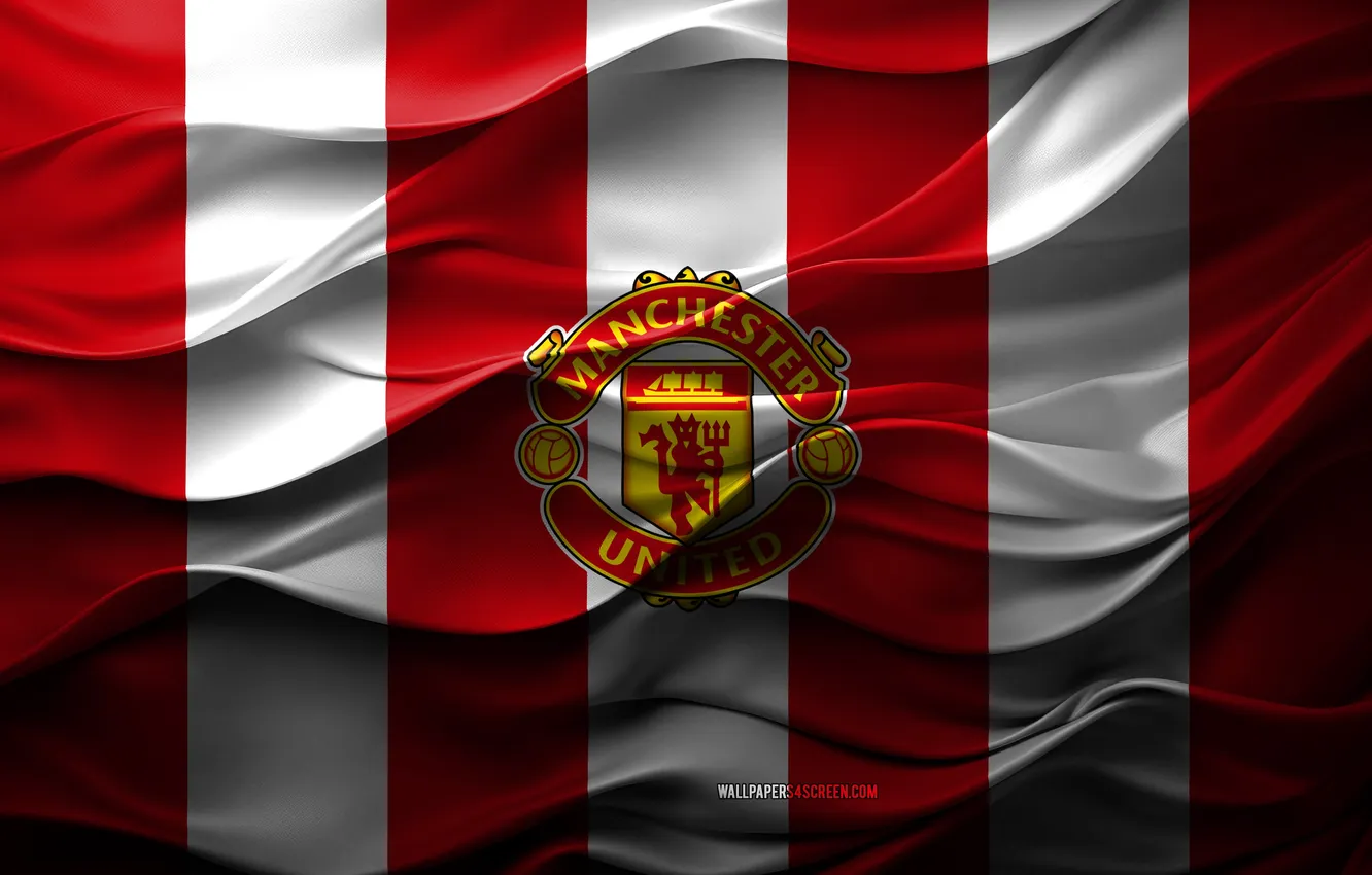 Фото обои Logo, Football, Manchester United, Soccer, Flag, Manchester, Emblem, United