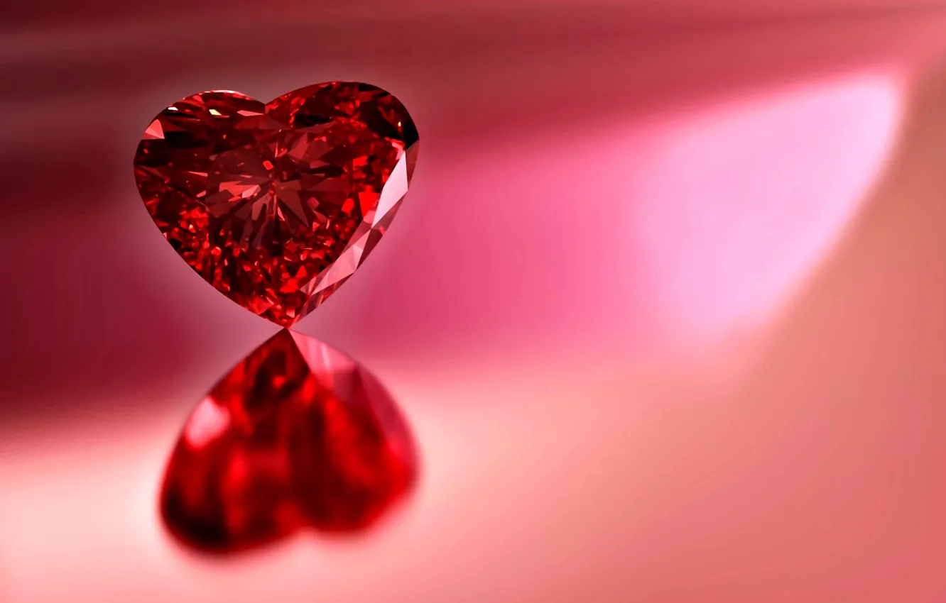 Фото обои свет, отражение, фон, сердце, блеск, рубин, драгоценный камень, красный цвет
