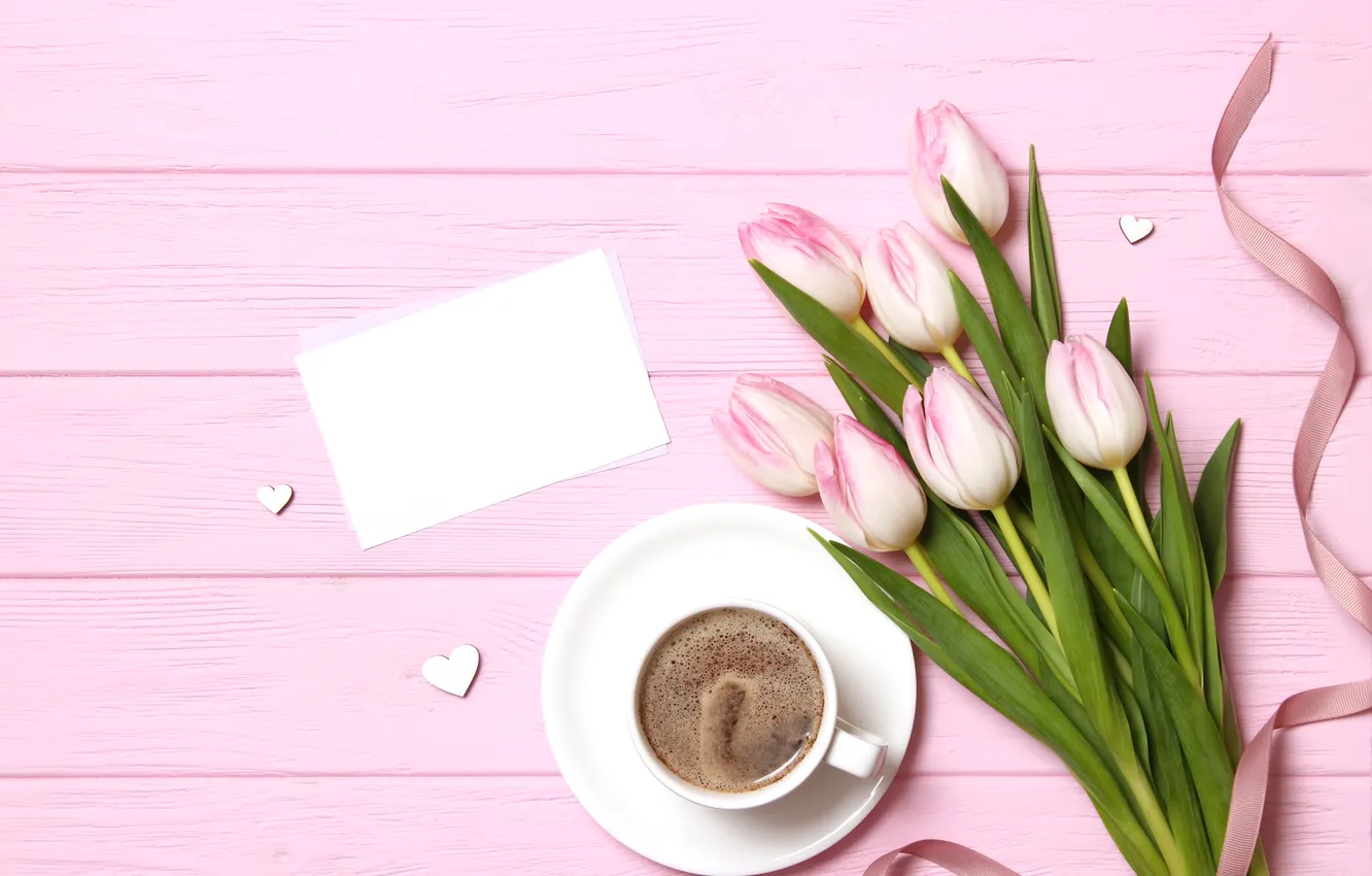 Фото обои цветы, букет, тюльпаны, розовые, wood, pink, flowers, beautiful