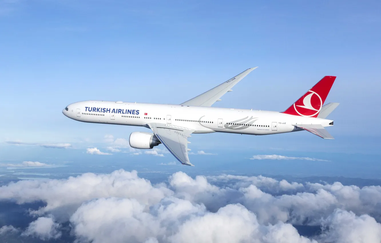 Фото обои plane, boeing 777, turkish airlines