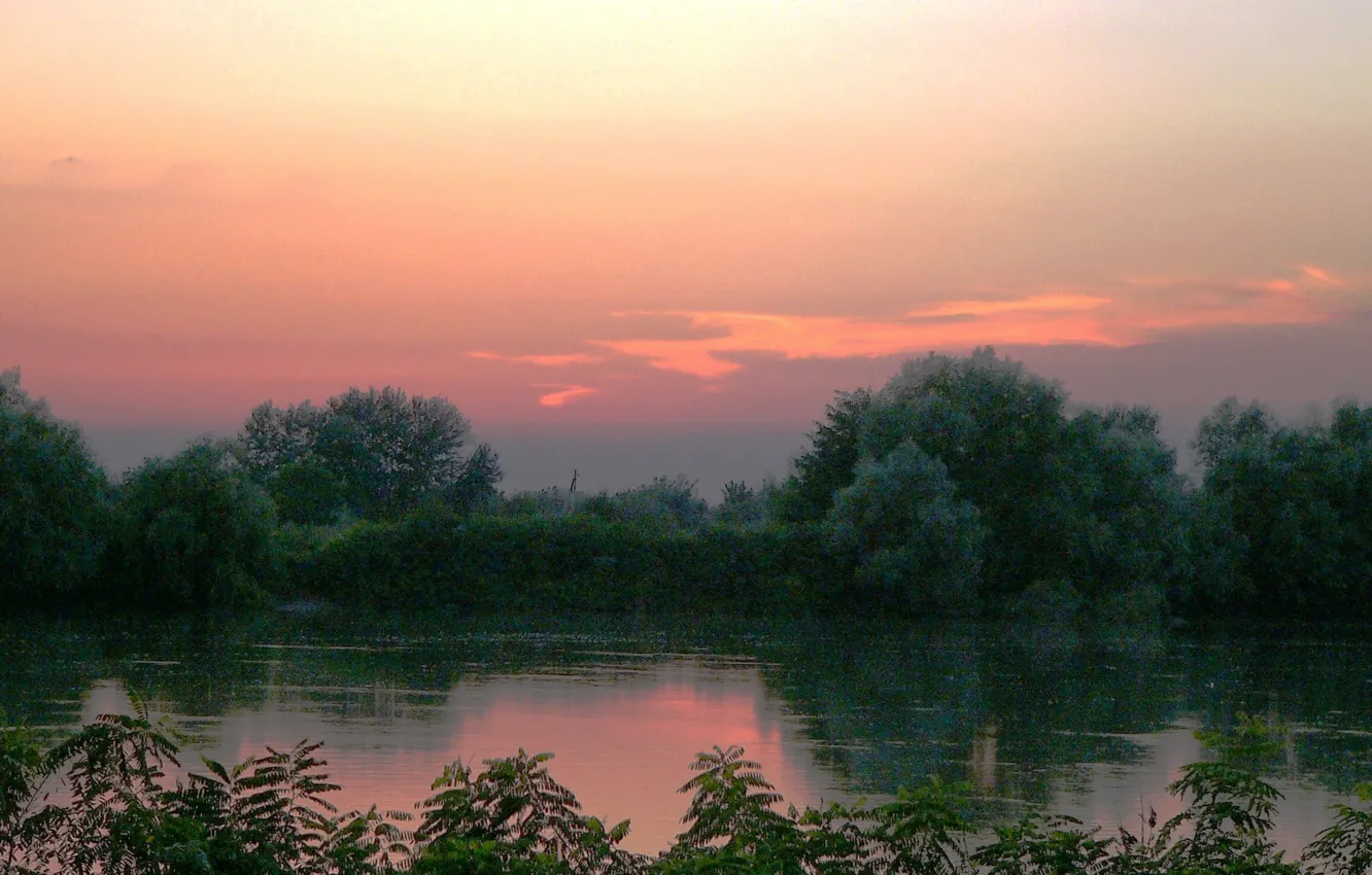 Фото обои Закат, Небо, Кубань